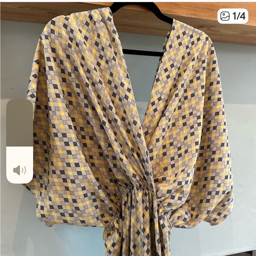 Boho Geometric Print Kimono Sleeve Maxi Dress